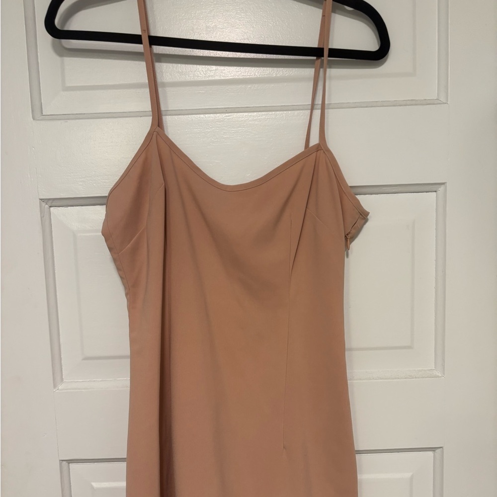 Self-Portrait Tan Slip Dress